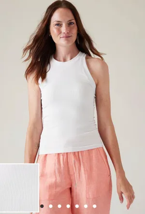 Athleta Renew Seamless Racerback White Tank thumbnail 1