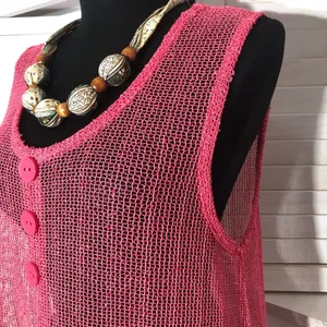 Simply Noelle Beach Cover Up Sheer Mesh Embroidered Appliqué Hot Pink Sz M thumbnail 7