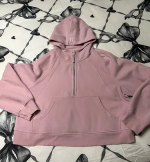Lululemon scuba half zip peony, colored, pink oversized hoodie thumbnail 1