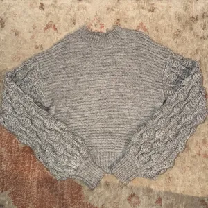 Grey Ballon Sleeve Warm Sweater Gray thumbnail 6