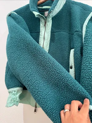 FP Movement by Free People Teal Sherpa Jacket with Mint Trim thumbnail 9