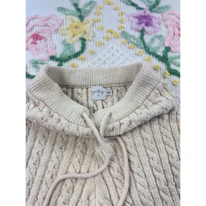 Polly Cable Knit Pants XS/S Beige Drawstring Cozy‎ Lounge Casual Knitwear thumbnail 4