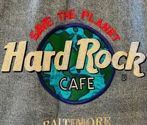 Hard Rock Cafe BALTIMORE Vintage 90s Denim Jean Jacket Save The Planet Medium thumbnail 2