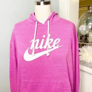Nike Pink Vintage Logo Hoodie Sweatshirt Pullover Medium thumbnail 3