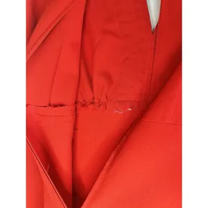 VTG 70s Handmade Red Maxi Dress Boho Embroidered‎ Disco Collar Bell Sleeve Small thumbnail 15