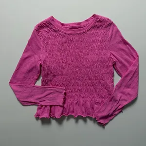 Free People We The Free Sylvie Smocked Long Sleeve, Pink, Size S thumbnail 1