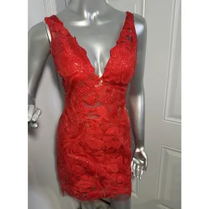 JOVANI 4552 Red Embellished Deep V-Neck Cocktail Dress Size 2 NWT Prom Party thumbnail 10