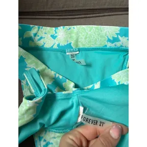 Forever 21 small green and blue froral swimsuit thumbnail 5