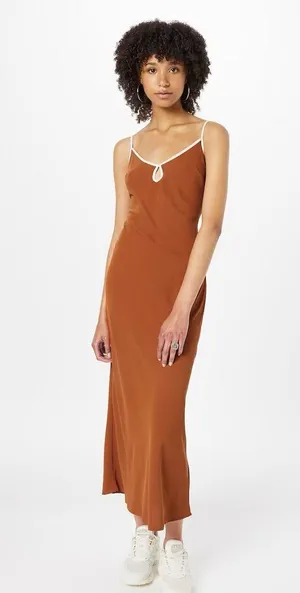 Abercrombie & Fitch Keyhole Slip Maxi Dress - Ochre - XSP thumbnail 1