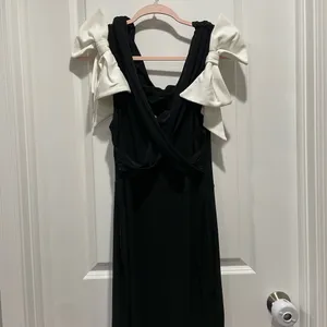 Club L London Size US 10 Analeigh Black Bardot Mini Dress With Bows Bodycon thumbnail 6