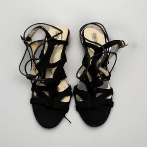 Cape Robbin Black Lace-Up Block Heels thumbnail 2
