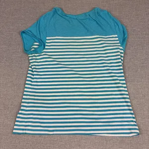 Lauren Ralph Lauren T-Shirt Womens Medium Blue Striped Mesh Active Athletic Top thumbnail 7