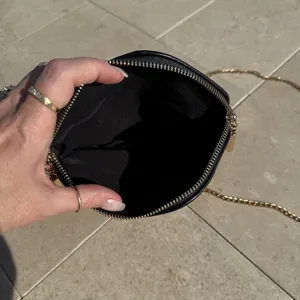 Black faux leather Crossbody Bag with Gold Chain thumbnail 4