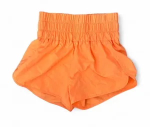 Zenana Cross Country Smocked Waist Running Shorts Sherbet Orange Size S thumbnail 1