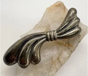 Vintage Taxco Mexico Sterling Silver Modernist Bow Brooch TS-01‎ 925 13.39g thumbnail 1