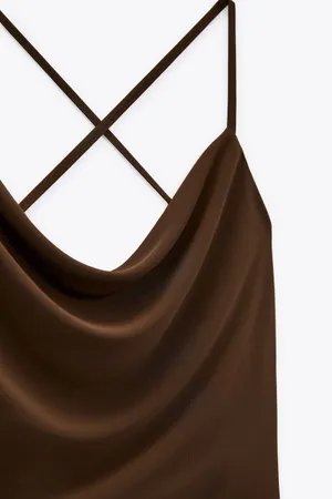 ZARA Brown Flowing Flowy Tank Top Blouse thumbnail 6