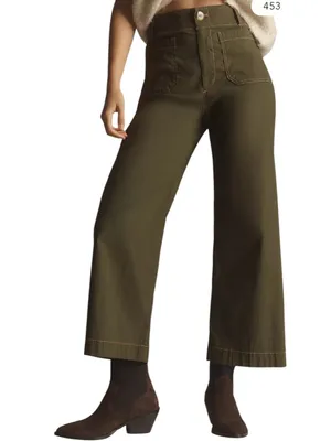 Maeve The Colette Cropped Wide-Leg Trousers Contrast-Stitch Edition - Size 29 thumbnail 2