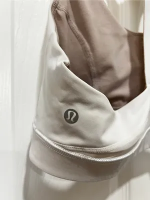 Lululemon White Break Free Activewear Sports Bra Nulux Size 12 Athleisure thumbnail 9