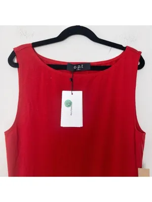 NWT o.p.t Helene Mini Dress XS Red Sleeveless Combination Puff Flared Bubble thumbnail 8