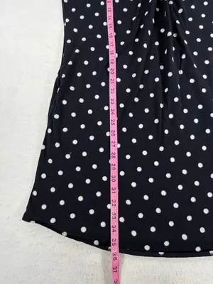 Lands’ End Polka Dot Swing Tank Top Women’s Large 14-16 Black White Cotton‎ thumbnail 4