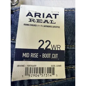 Ariat irvine Jeans Womens 22 Denim Mid Rise Boot Cut western plus Country NWT thumbnail 6