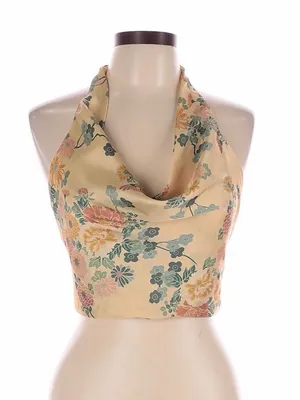 ZARA Floral Halter Top thumbnail 1