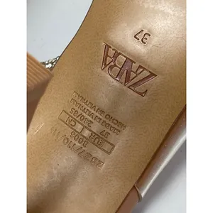 Zara Brown Embellished Rhinestones Pointed Toe Kitten Heels Slingback Sandals 37 thumbnail 5