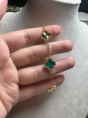 Super beautiful clover bracelet is adjustable Green thumbnail 2
