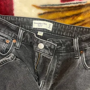 Abercrombie & Fitch Women's Dark Gray Straight Leg Jeans thumbnail 3