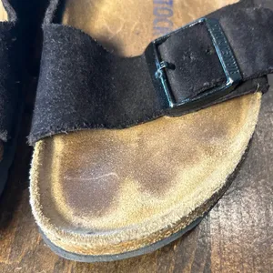Birkenstock Arizona Slide Sandals 37 L6 M4 Black Suede Soft Footbed Boho Summer thumbnail 5