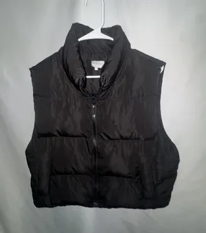 Enbra Black Puffer Vest Size S Full Zip Cropped Winter Outerwear thumbnail 1