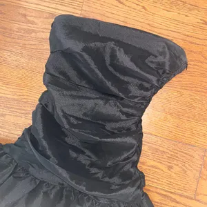 Do+Be Ruched Strapless Black Bubble Hem Cocktail Mini Dress Size Small thumbnail 5
