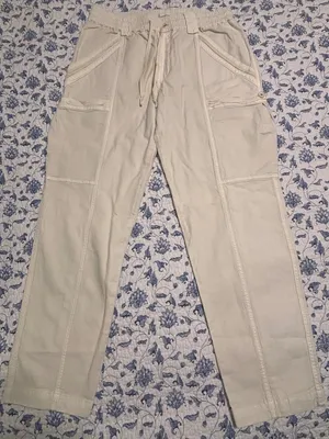 Anthropologie Angela Cropped Cargo Pants Size 26 Ivory utility Cotton Lyocell thumbnail 5