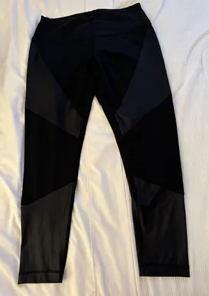 90 Degree Flex Leggings Black Women's Large Patches Yoga Activewear Athletic thumbnail 1