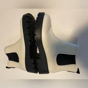 UGG Black and White Jasmine Markstrum Waterproof Leather Chelsea Ankle Boots thumbnail 3