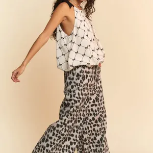 Davi & Dani Ribbon Checker Printed Tie Halter Neck Blouse Top‎ thumbnail 7