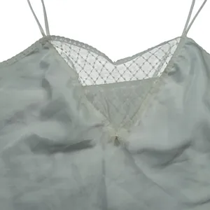 Vintage Delicate Bridal Ivory Satin‎ Lace V-Neck Camisole Top Coquette Ethereal thumbnail 2