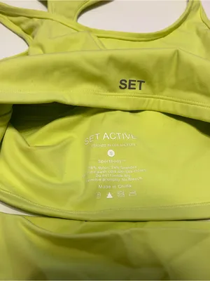 Bright Yellow Set Active SportBody Set Sports Bra Tank Top and Shorts Set thumbnail 8