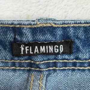 Flamingo XL 36 Ripped Raw Hem Mid Rise Straight Leg Cropped Jeans Boho Relaxed thumbnail 5