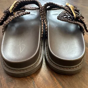 Women's Joie Waffle Braided Slide Sandals Brown Beach Resort Coastal Sz 8M thumbnail 10
