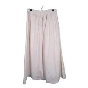 Abercrombie & Fitch Linen Blend Midi Skirt Size M Cream Slit Minimalist Neutral thumbnail 3