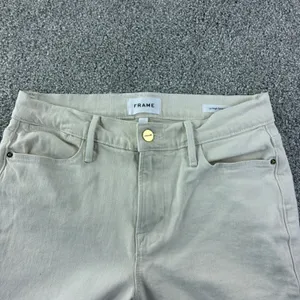 Frame Le High‎ Straight Jeans Women 27 White High Rise Denim Designer Denim thumbnail 12