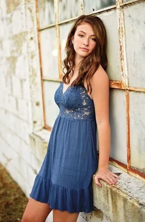 PINK Blue dress thumbnail 1