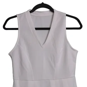 Halara V Neck Sleeveless Side Zipper Pleated Mini Golf Dress White S thumbnail 4