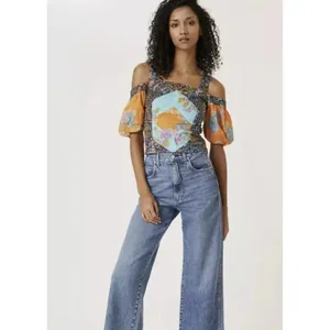 ANTHROPOLOGIE‎ M Love The Label Patchwork Cropped Tank Off Shoulder Top coquette thumbnail 2