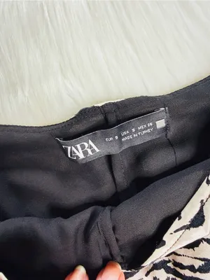 Zara White and Black Satin Zebra Print Skort thumbnail 3
