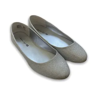 American Eagle, size 6.5, silver sparkler ballet flats thumbnail 1