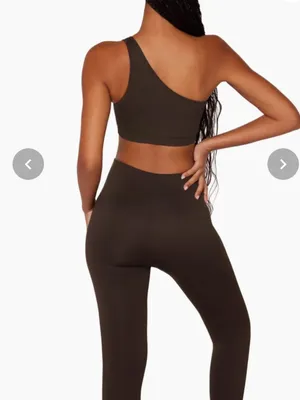 SET Active Sculptflex® Ribbed One Shoulder Bra Espresso NWOT thumbnail 3