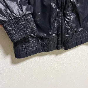 The North Face Hide away hoodie Woman's Black Shiny Windbreaker Full‎ Zip Small thumbnail 9
