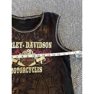Harley Davidson Las Vegas Black Tank Top Double Side Prints Women Small thumbnail 2